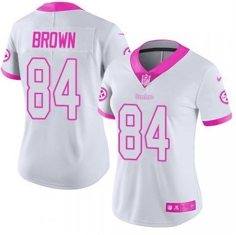 Women White Pink Limited Rush jerseys-114